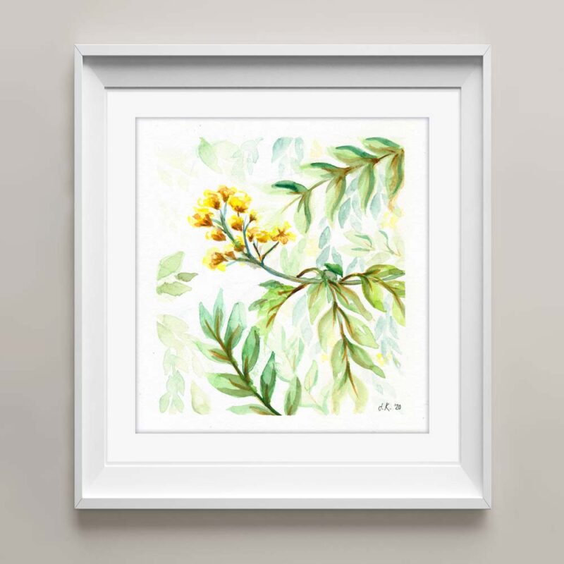 Little Yellow Flowers | Original | 14.9x13.5cm - Image 2